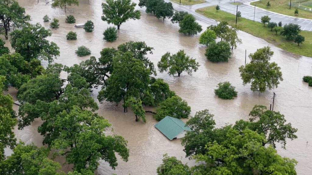 Aerial view of Camp Mystic in Hunt, Texas