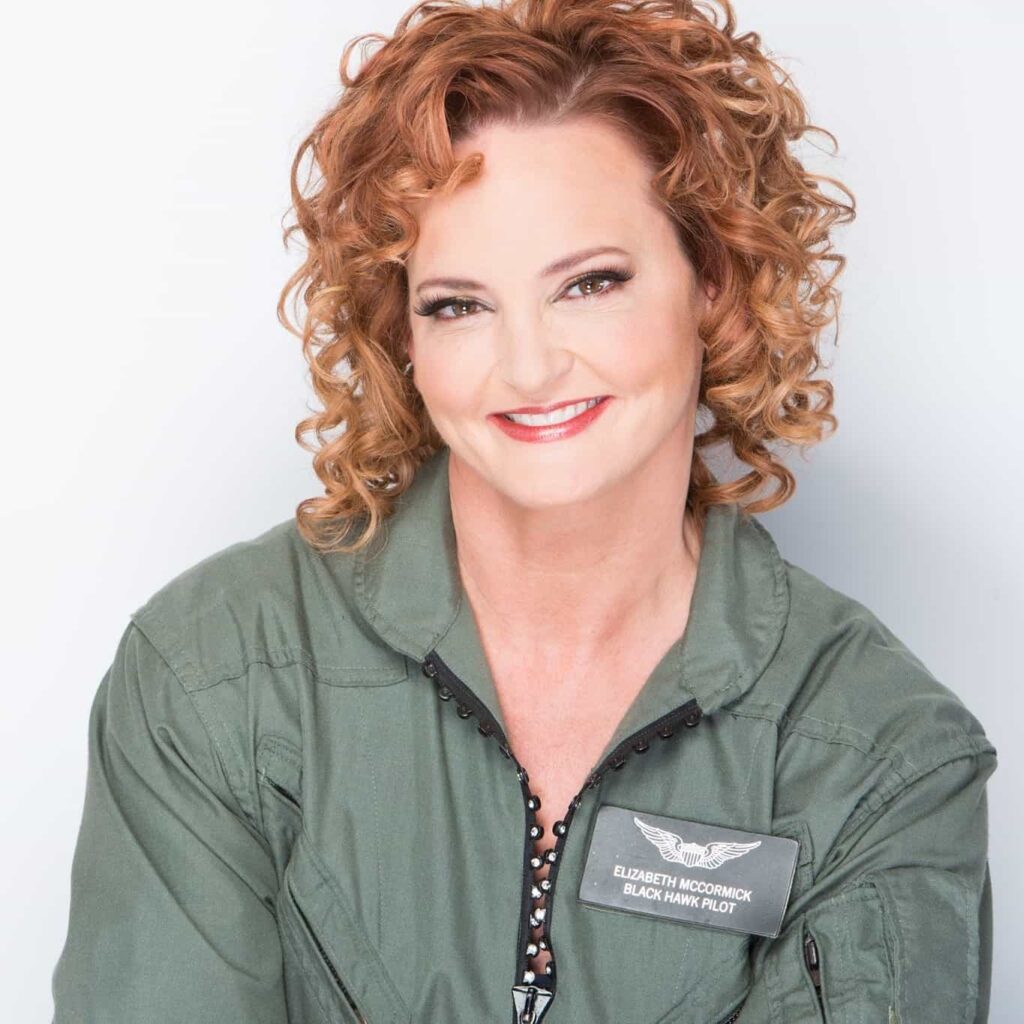 Elizabeth McCormick Your Inspirational Speaker Military aviation speaker_Olive Green Flight Jacket